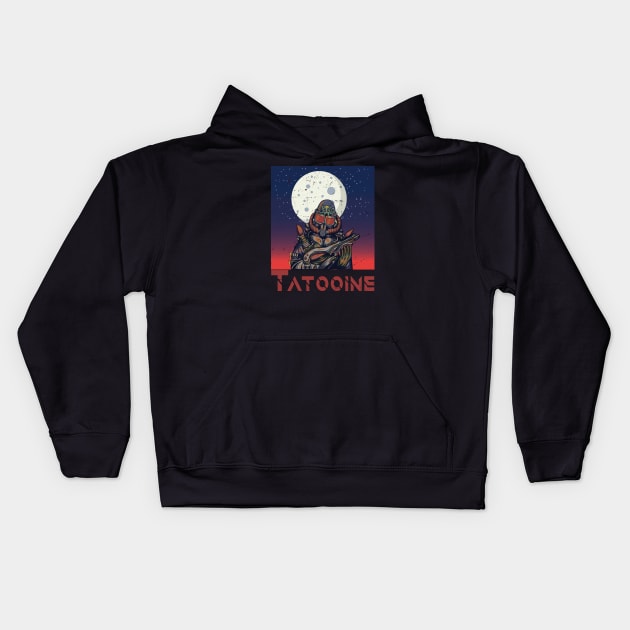 Visit Tatooine, Vintage, Retro, travel agent, movie, tatooine Kids Hoodie by wiixyou